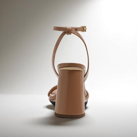 NIB Sam Edelman Kia Block Heel Sandal Rosa Blush Patent - Picture 5 of 11